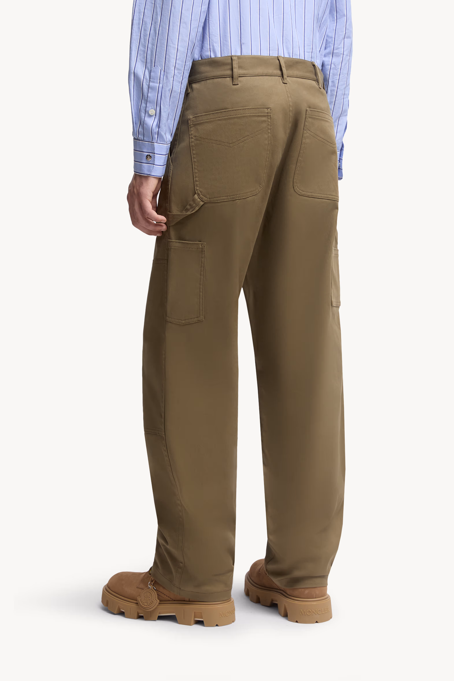 Pantalones de gabardina de algodón Hombre Verde Oliva Moncler 5